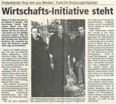 Gründungsartikel WI Westfalenpost 21. Februar 1997